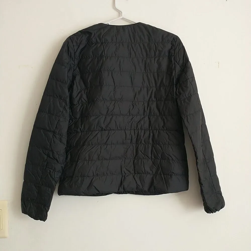 Uniqlo Ultra Light Down Compact Jacket Womens S Black Snap Button Quilted Puffer - Picture 4 of 8